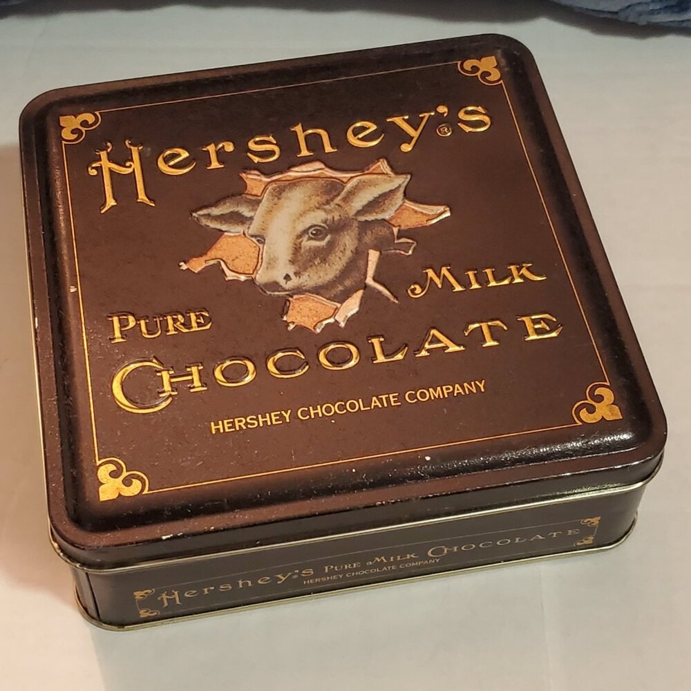 2001 HERSHEY'S 6x6" Pure Milk Chocolate Tin Vintage Edition #6 Collectible